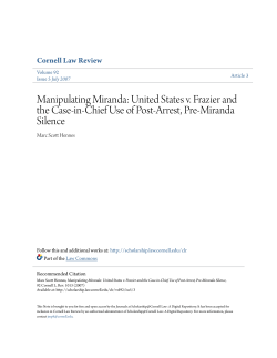 Manipulating Miranda: United States v. Frazier and the Case