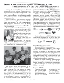 Editorial 4 Join us in ICBO One! &iexcl;&Uacute;nete a nosotros en ICBO One