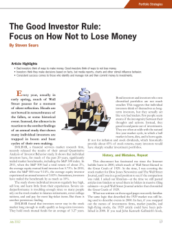 The Good Investor Rule: Focus on How Not to Lose Money