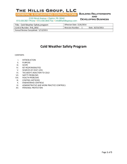 Cold Stress - The Hillis Group