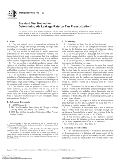 Standard Test Method For Determining Air Leakage Rate By Fan