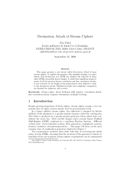 Decimation Attack of Stream Ciphers 1 Introduction