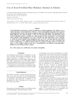 Use of Iron-Fortified Rice Reduces Anemia in