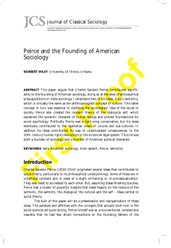 Peirce and the Founding of American Sociology.