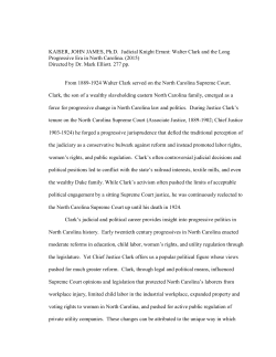 KAISER, JOHN JAMES, Ph.D. Judicial Knight Errant: Walter Clark