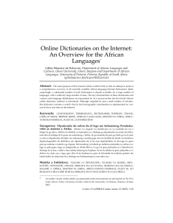 Online Dictionaries on the Internet: An Overview
