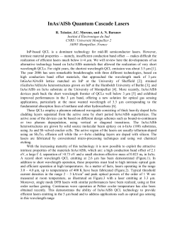 Quantum Cascade Lasers Emitting Below 3 &micro;m