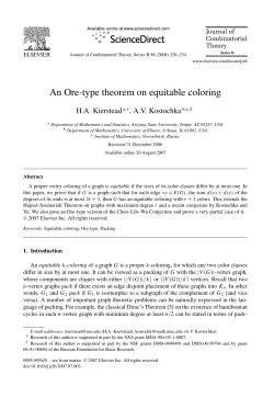 An Ore-type theorem on equitable coloring