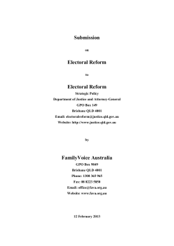 Submission on Electoral Reform in Queensland
