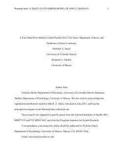 A Trait-State-Error Model of Adult Hassles Over Two Years