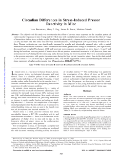 Circadian Differences in Stress-Induced Pressor
