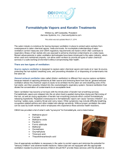 Formaldehyde Vapors and Keratin Treatments