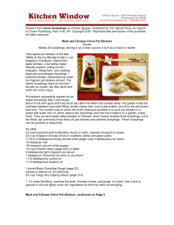 Meat and Chinese Chive Pot Stickers - Kitchen Window E