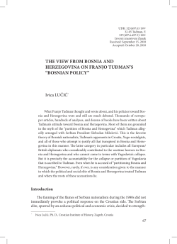 THE VIEW FROM BOSNIA AND HERZEGOVINA ON FRANJO