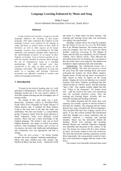 Language Learning Enhanced by Music and Song