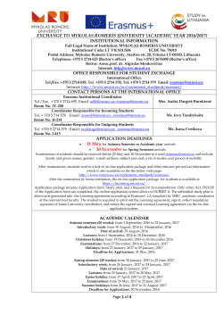 exchange to mykolas romeris university (academic year 2016/2017)