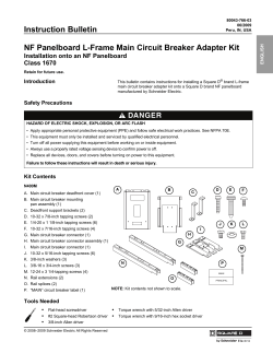 Instruction Bulletin NF Panelboard L-Frame Main Circuit