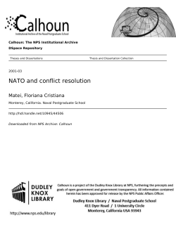 NATO and conflict resolution - Calhoun Home