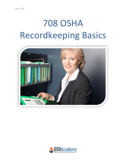 708 OSHA Recordkeeping Basics
