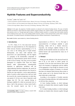 Hydride Features and Superconductivity