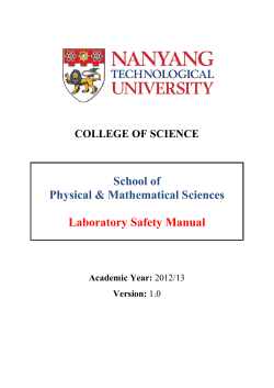 SPMS Laboratory Safety Manual