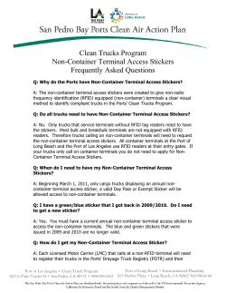 Clean Trucks Program Non-Container Terminal Access Stickers
