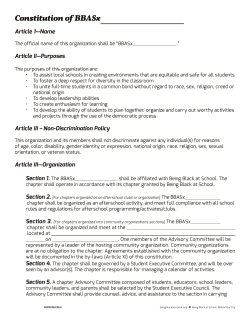 Sample Constitution - Being Black at School