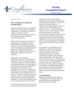 The Archetypes of American Foreign Policy