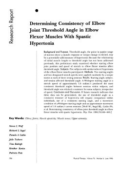 Determining Consistency of Elbow Joint Threshold Angle in Elbow