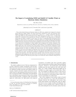 The Impact of Assimilating SSM/I and QuikSCAT Satellite Winds on