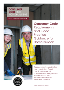 Consumer Code Requirements and Good Practice Guidance for