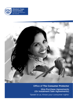 Hire-Purchase Agreements (Or Instalment Sale Agreements) Office