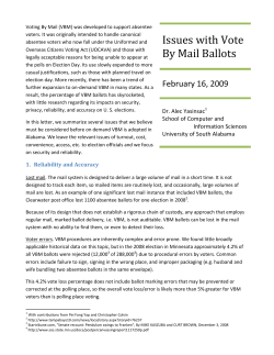 Issues with Vote By Mail Ballots
