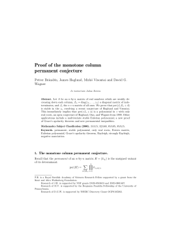 Proof of the monotone column permanent conjecture