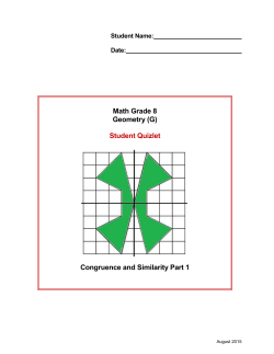 Math Grade 8 Geometry (G) Student Quizlet Congruence and