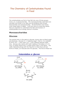 Chemistry of Carbohydrates in Food