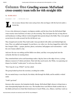 Column One Grueling season: McFarland cross