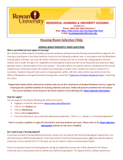Housing Room Selection FAQs