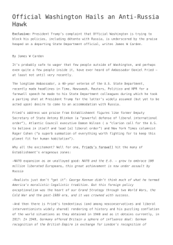 Official Washington Hails an Anti-Russia Hawk