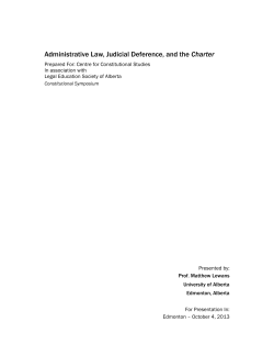 Administrative Law, Judicial Deference, and the Charter