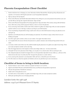 Placenta Encapsulation Client Checklist