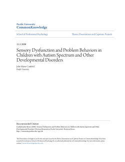 Sensory Dysfunction and Problem Behaviors in Children with Autism