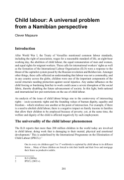 Child labour: A universal problem from a Namibian perspective