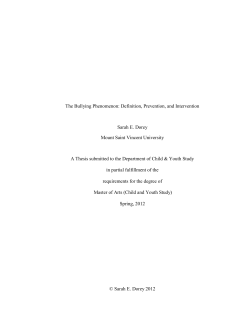 The Bullying Phenomenon: Definition, Prevention, and - E