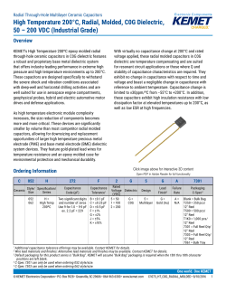 High Temperature 200&deg;C, Radial, Molded, C0G Dielectric, 50 &ndash; 200