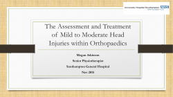 Assessment and Treatment of Mild to Moderate Head Injuries within