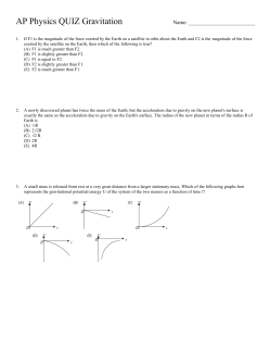 Gravitation QUIZ - Grosse Pointe Public School System