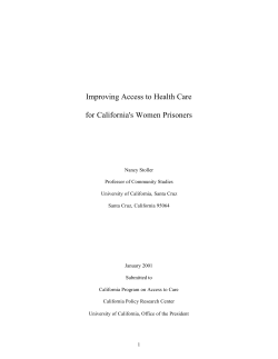 Improving Access to Health Care for California Women Prisoners