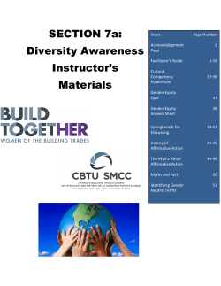 Diversity Awareness Instructor`s Materials