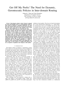 Get Off My Prefix! The Need for Dynamic, Gerontocratic Policies in